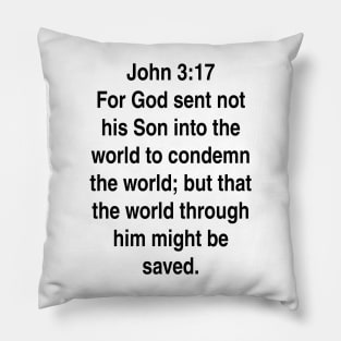 John 3:17  King James Version (KJV) Bible Verse Typography Pillow
