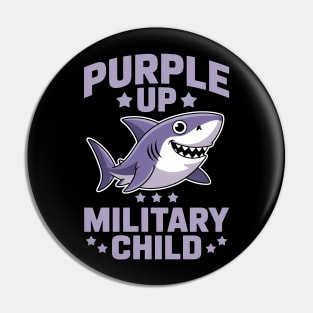Purple Up for Military Kids Month Shark Military Child Pin