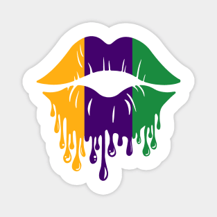 Funny Mardi Gras Dripping Lip New Orleans Party Costume Magnet