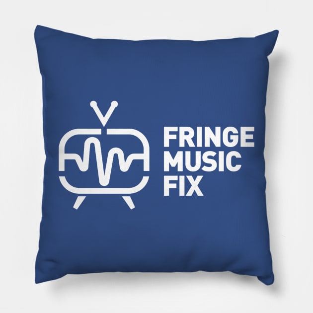 FRINGE MUSIC FIX Retro Logo T-Shirt (White Variant) Pillow by Sudburied