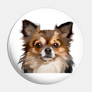 Longhaired Chihuahua Low Poly Art Pin