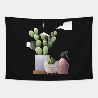 Cute Illustration for Plant Lovers Tapestry