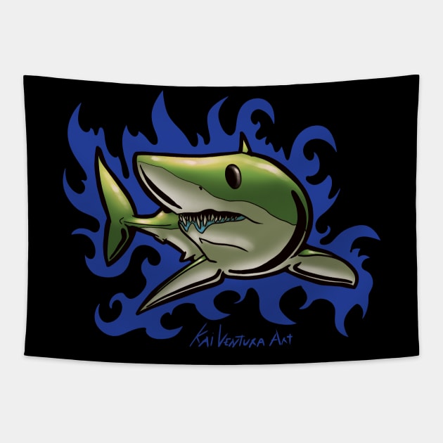Mako Shark Surf Rad Design Color Variant B Tapestry by Kai Ventura