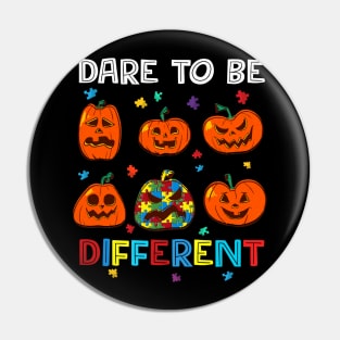 Dare To Be Different Pumpkin Autism Halloween Pin