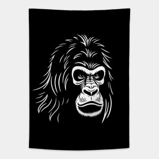 Powerful Gorilla Head Design Tapestry