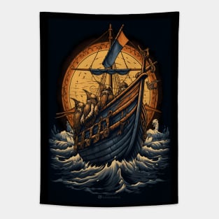 Viking Longboat Tapestry