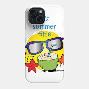 Summer time vector banner design Phone Case