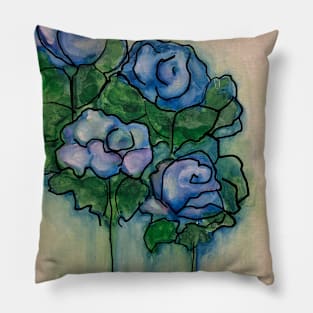 blue rose Pillow