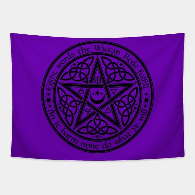 Wiccan Pentagram Tapestry by RavenWake