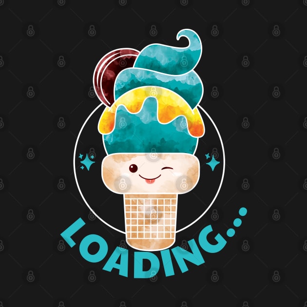 Summer Cone Loading Cute Ice Cream Face by Artisan