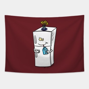 Funny refrigerator cartoon illustration Tapestry