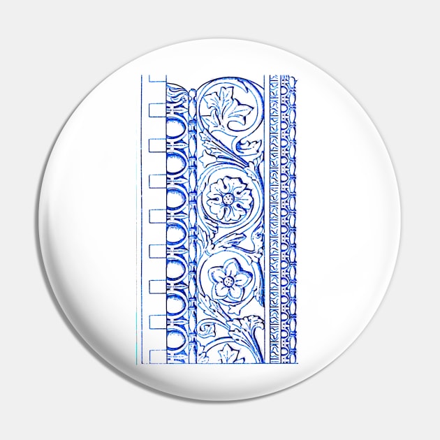 Floral Roman Architectural Frieze Pin by WillowNox7