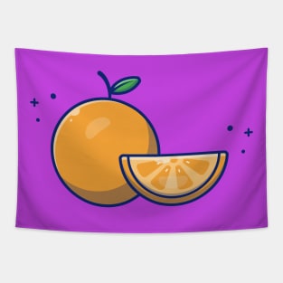 Orange And Slices Of Orange Cartoon Tapestry