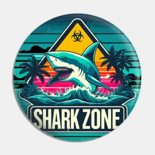 Shark zone warning Pin