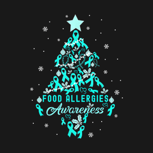 Christmas Tree Food Allergies Awareness T-Shirt