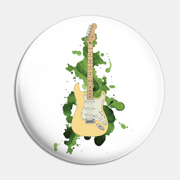 S-Style Electric Guitar Buttercream Color Pin by nightsworthy