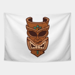 Funny Tribal Tiki Head Tapestry