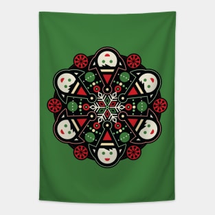 Christmas Elf Mandala Tapestry