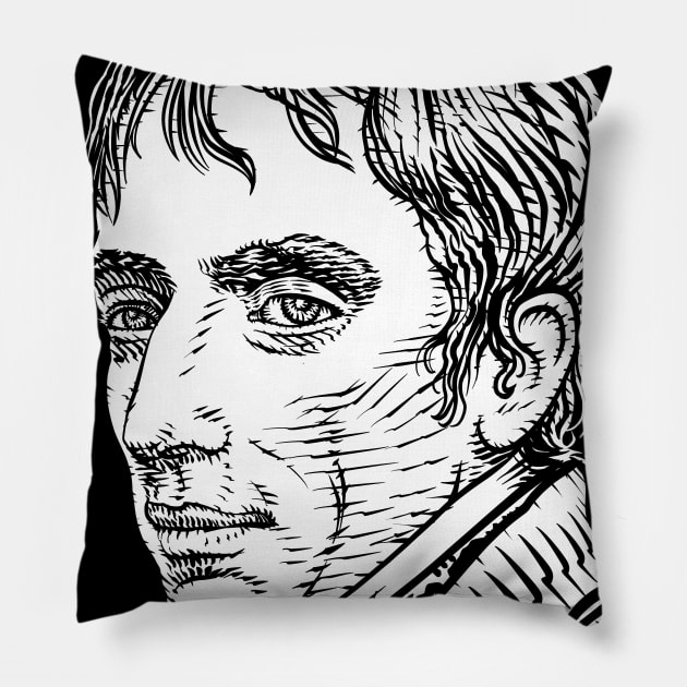 WILLIAM WORDSWORTH ink portrait Pillow by lautir