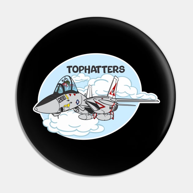 Tomcat Cartoon VF-14 Tophatters Pin by MBK