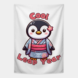 Leap year penguin Tapestry