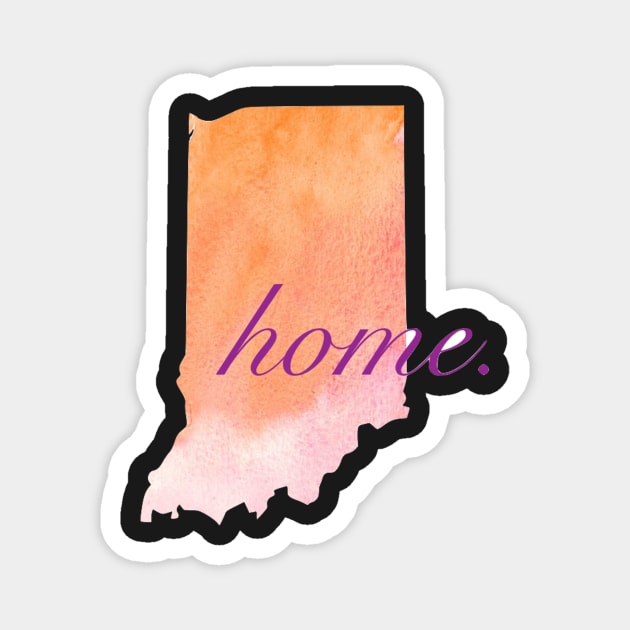 Indiana Home Watercolor Pink Orange Magnet by jrepkin