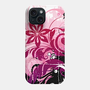 Salmon Pink Floral Art Phone Case