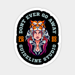 Geisha Hat Tiger With Girl Face Magnet