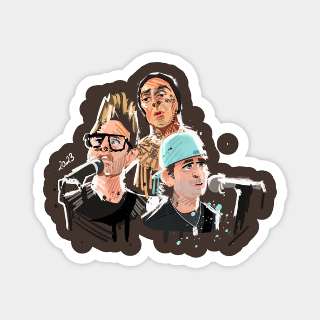 Mark, Tom and Travis Fan Art Magnet by DMurrayArtist