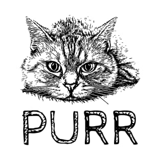 Adorable Cute Cat - Purr For White Or Light Backgrounds T-Shirt