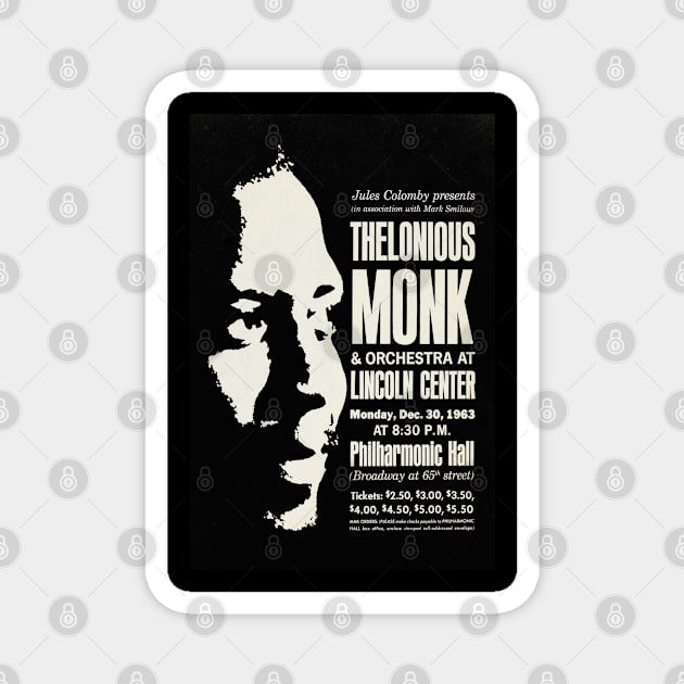 Thelonious Monk - Big Band and Quartet - Lincoln Center - NYC - 1963 Magnet by info@secondtakejazzart.com