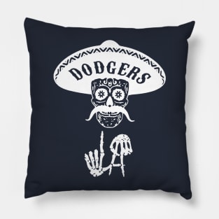 Los Angeles Baseball Sugar Skull Pillow