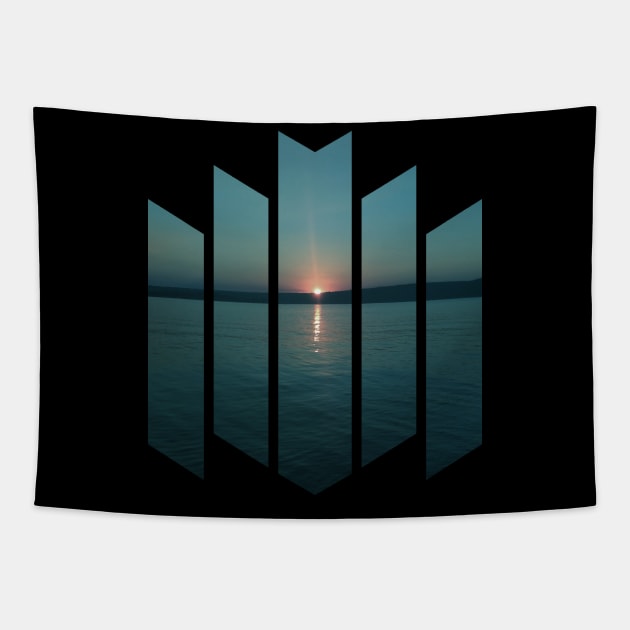 Geometric Nature - Sunset Tapestry by WhiteRave