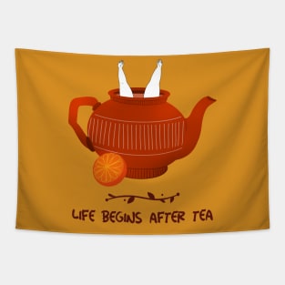 Life Begins After Tea Tapestry