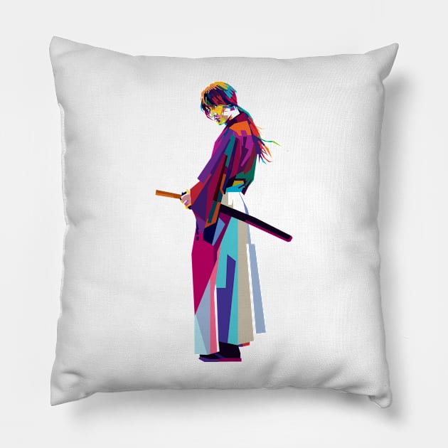 Samurai X Pop Art Pillow by Mulyadi Walet