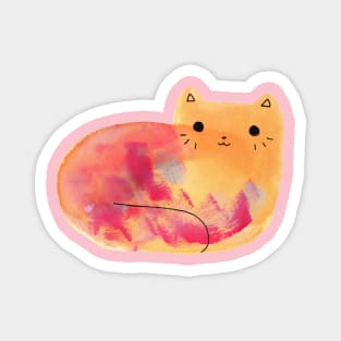 Colorful Watercolor Cat Magnet