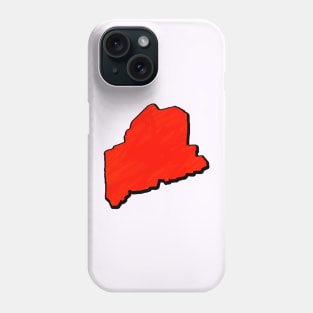 Bright Red Maine Outline Phone Case