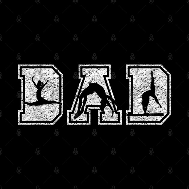 Mens Gymnastics Dad Funny Fathers Day Distressed by Jsimo Designs