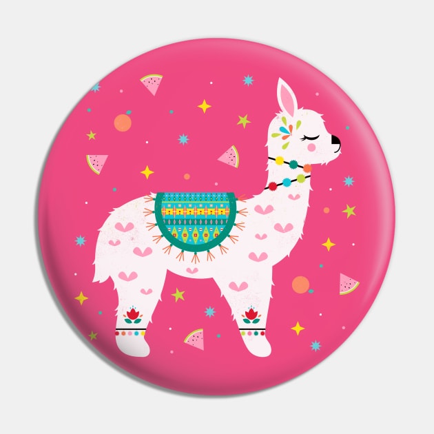 Tutti Frutti Alpaca Pin by CarlyWatts