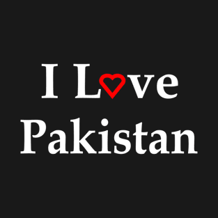 I Love Pakistan Red Heart Text For Dark Colors T-Shirt