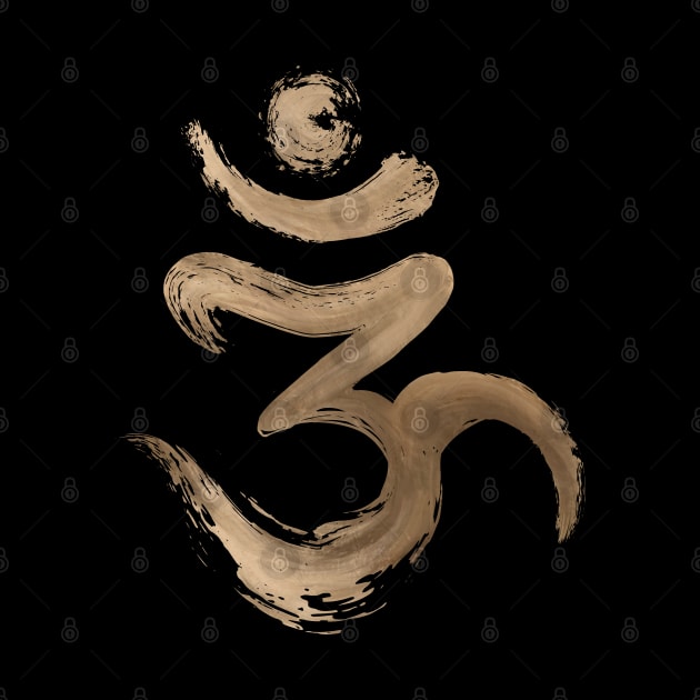 OM symbol - Golden Brushstroke by Nartissima