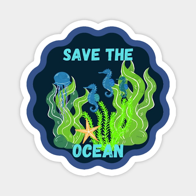 Save the ocean Magnet by LukjanovArt