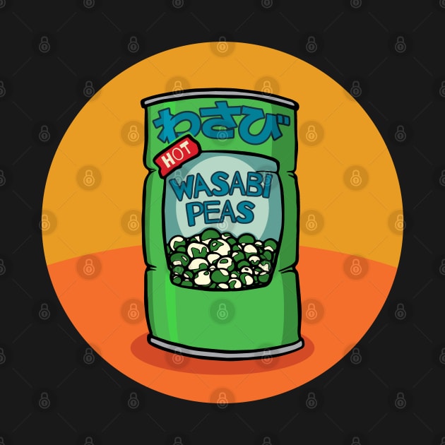 Wasabi Peas Japanese Food Wasabi Cartoon by Huhnerdieb Apparel