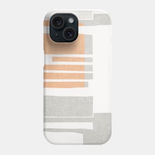 Abstract Orange and Grey Shreds Phone Case