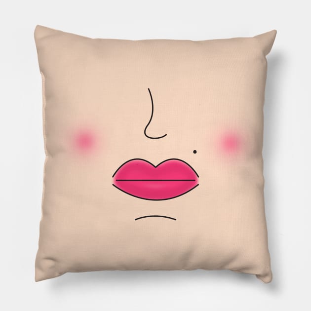 Big Lips Mask - Light skin Pillow by AnnaBanana