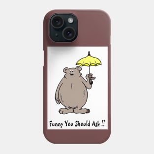 Comic Animation Abstract Bear with an Umbrella Pop Art Print Phone Case