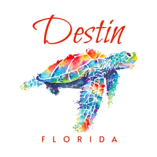 Destin Florida Watercolor Sea Turtle T-Shirt