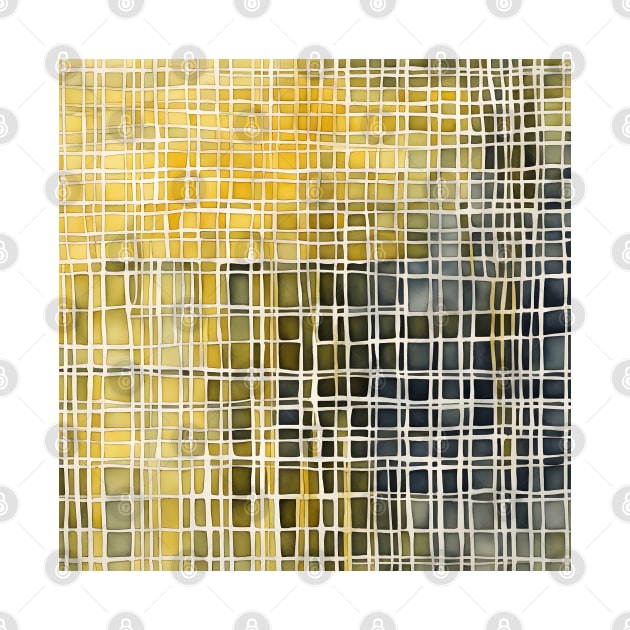 Abstract grid pattern yellow,white and gray by craftydesigns