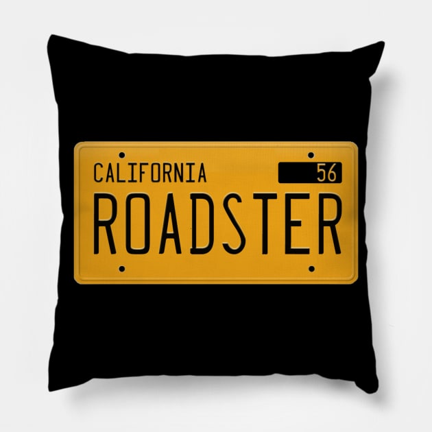 Roadster California Yellow License Plate Pillow by hotroddude