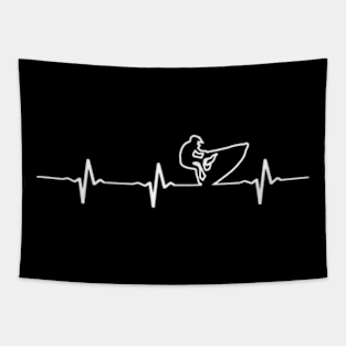 Jet Skier Heartbeat T-shirt - Gift For Jet Skiing Lovers Tapestry